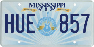 MS license plate HUE857