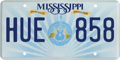 MS license plate HUE858