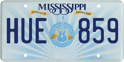 MS license plate HUE859