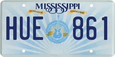 MS license plate HUE861