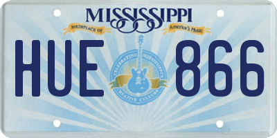 MS license plate HUE866