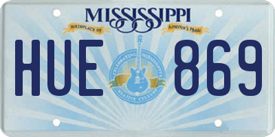 MS license plate HUE869