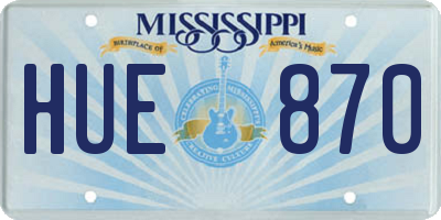 MS license plate HUE870