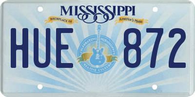 MS license plate HUE872