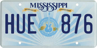 MS license plate HUE876