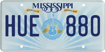 MS license plate HUE880