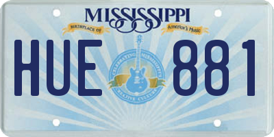 MS license plate HUE881