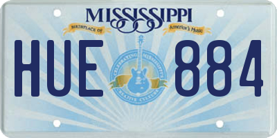 MS license plate HUE884