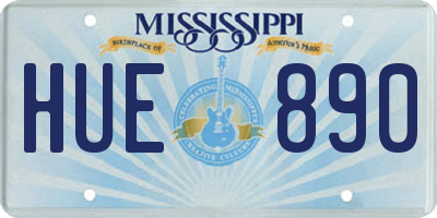 MS license plate HUE890