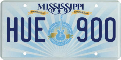 MS license plate HUE900