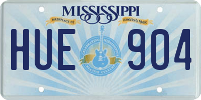 MS license plate HUE904