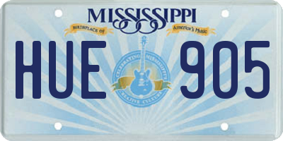 MS license plate HUE905