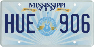 MS license plate HUE906