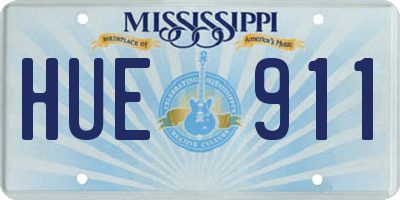 MS license plate HUE911
