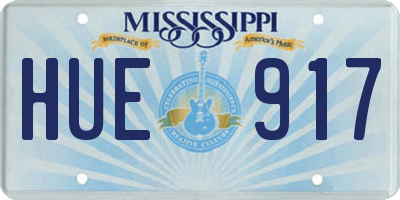 MS license plate HUE917