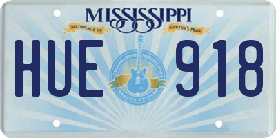 MS license plate HUE918