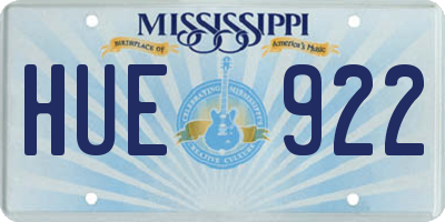 MS license plate HUE922