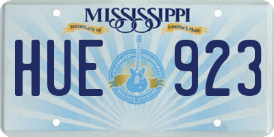 MS license plate HUE923