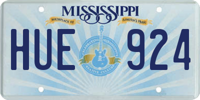 MS license plate HUE924