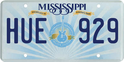 MS license plate HUE929