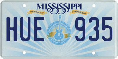 MS license plate HUE935