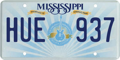 MS license plate HUE937
