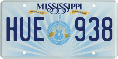 MS license plate HUE938