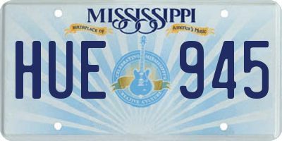 MS license plate HUE945