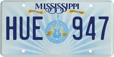 MS license plate HUE947