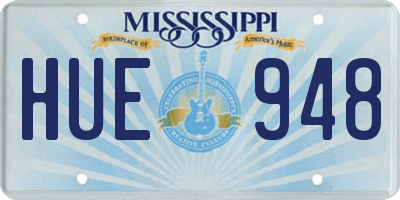 MS license plate HUE948