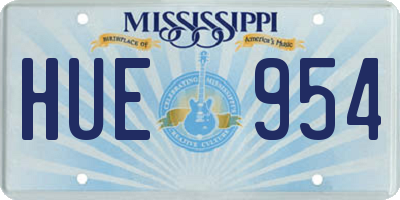 MS license plate HUE954