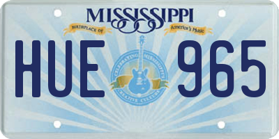 MS license plate HUE965