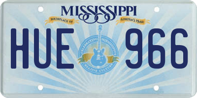 MS license plate HUE966