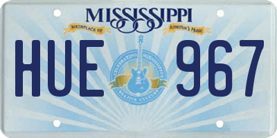 MS license plate HUE967