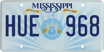 MS license plate HUE968