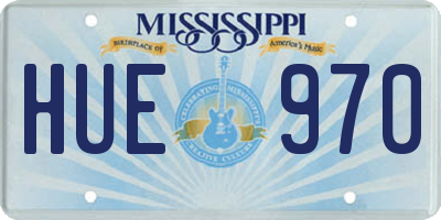 MS license plate HUE970