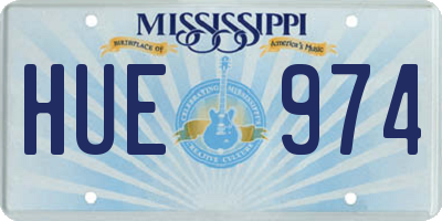 MS license plate HUE974