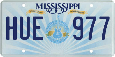 MS license plate HUE977