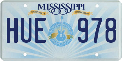 MS license plate HUE978