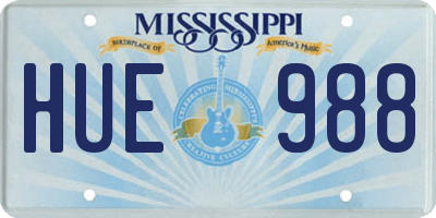 MS license plate HUE988