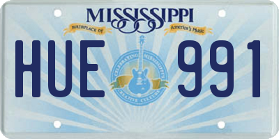 MS license plate HUE991