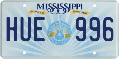 MS license plate HUE996