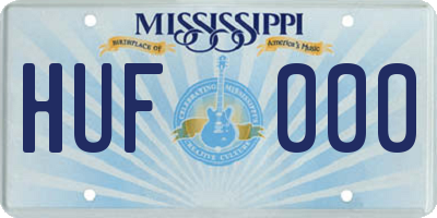 MS license plate HUF000