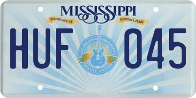 MS license plate HUF045