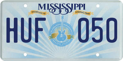 MS license plate HUF050