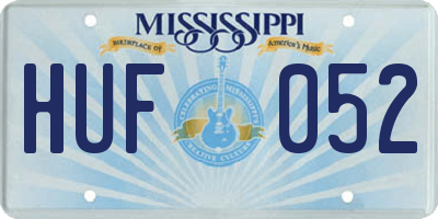 MS license plate HUF052