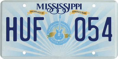 MS license plate HUF054