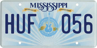 MS license plate HUF056