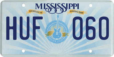 MS license plate HUF060