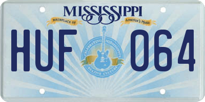 MS license plate HUF064